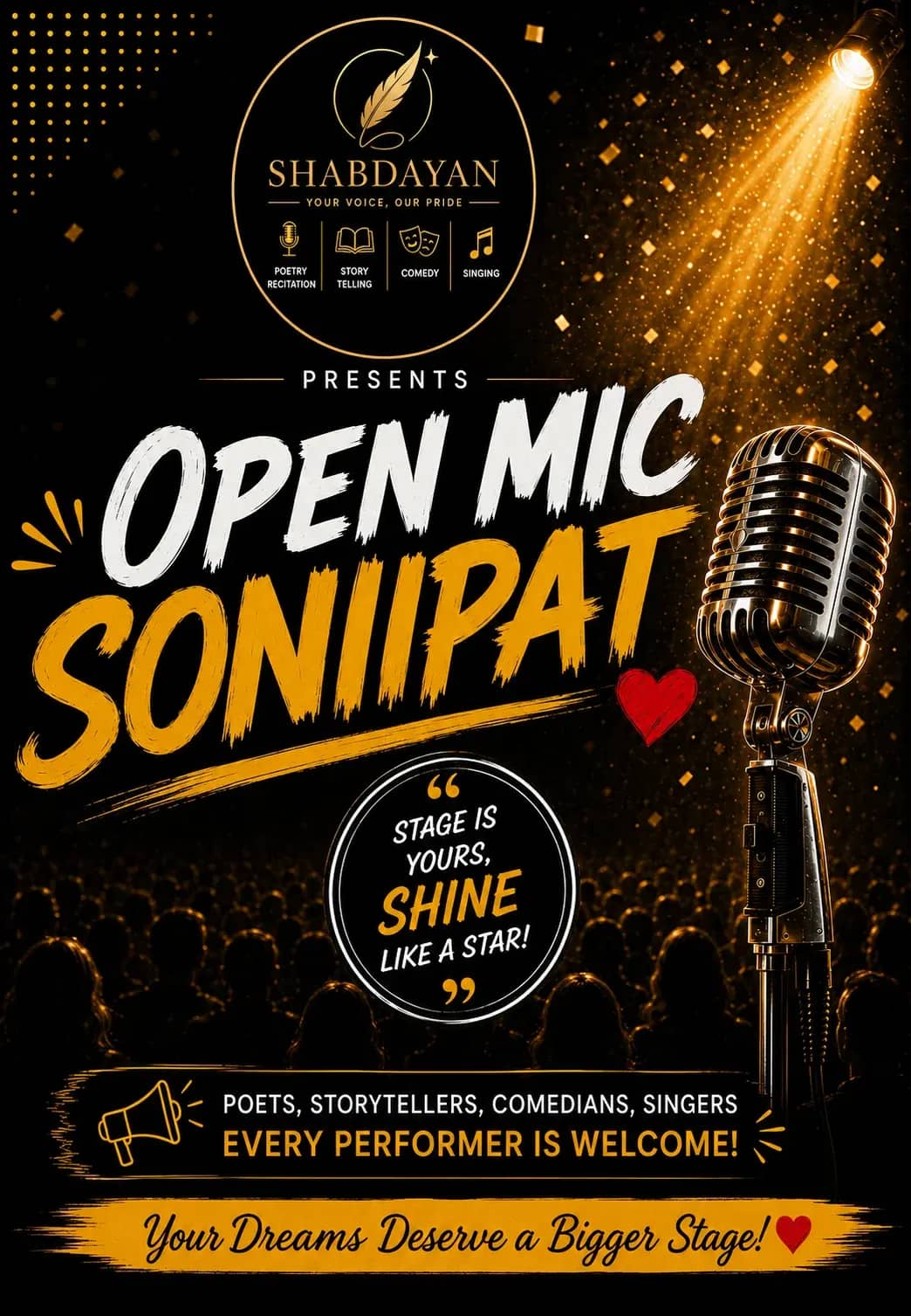 Open Mic Sonipat 2026 | Your Stage, Your Voice, Your Moment