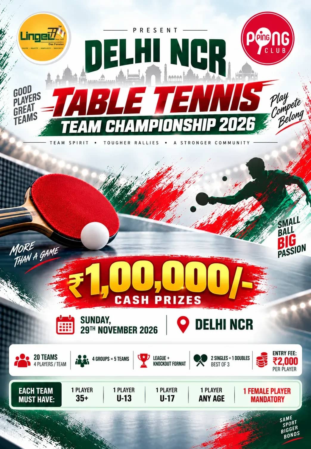 Delhi NCR Table Tennis Team Championship 2026