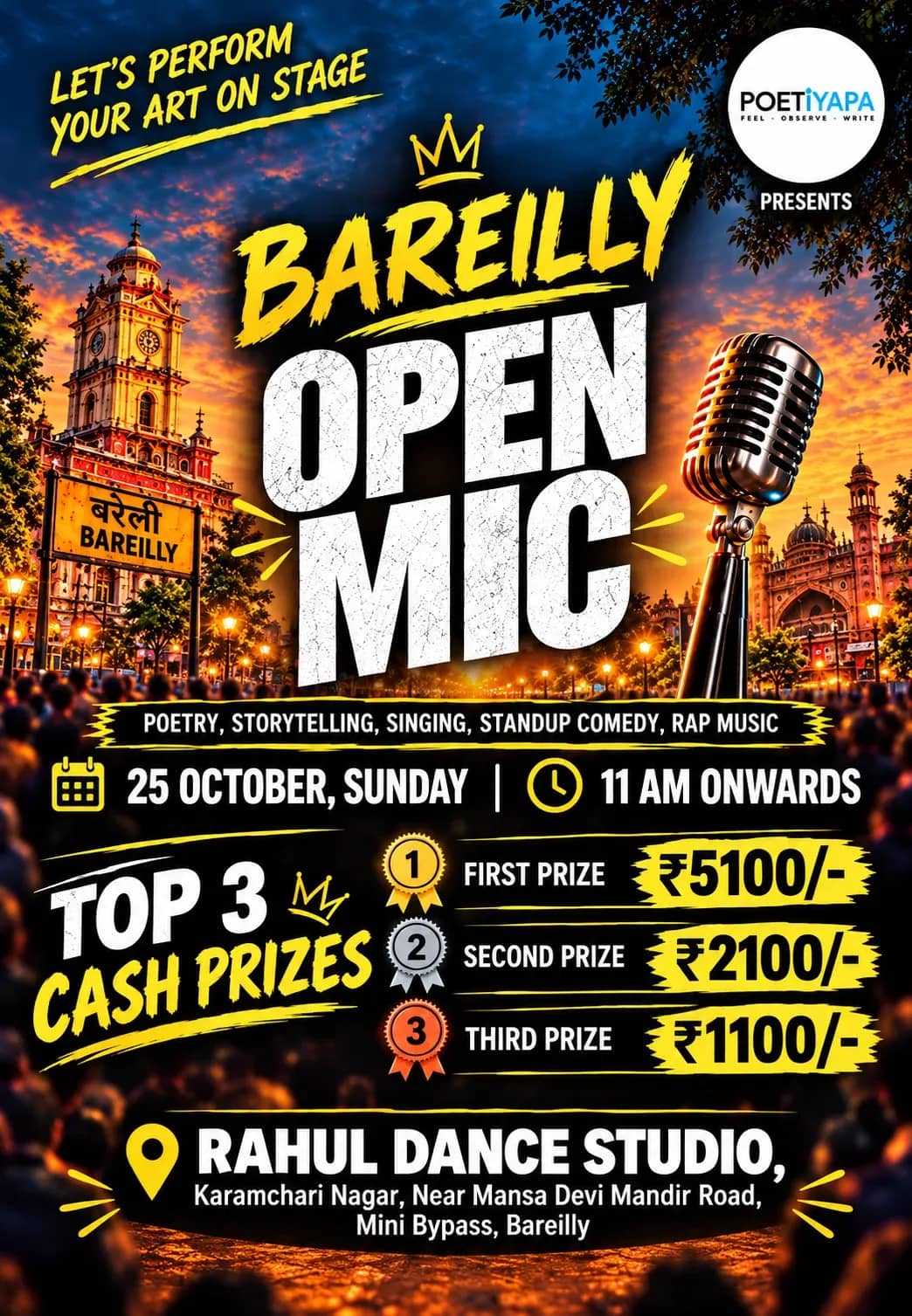 Bareilly Open Mic – Let’s Perform Your Art on Stage!