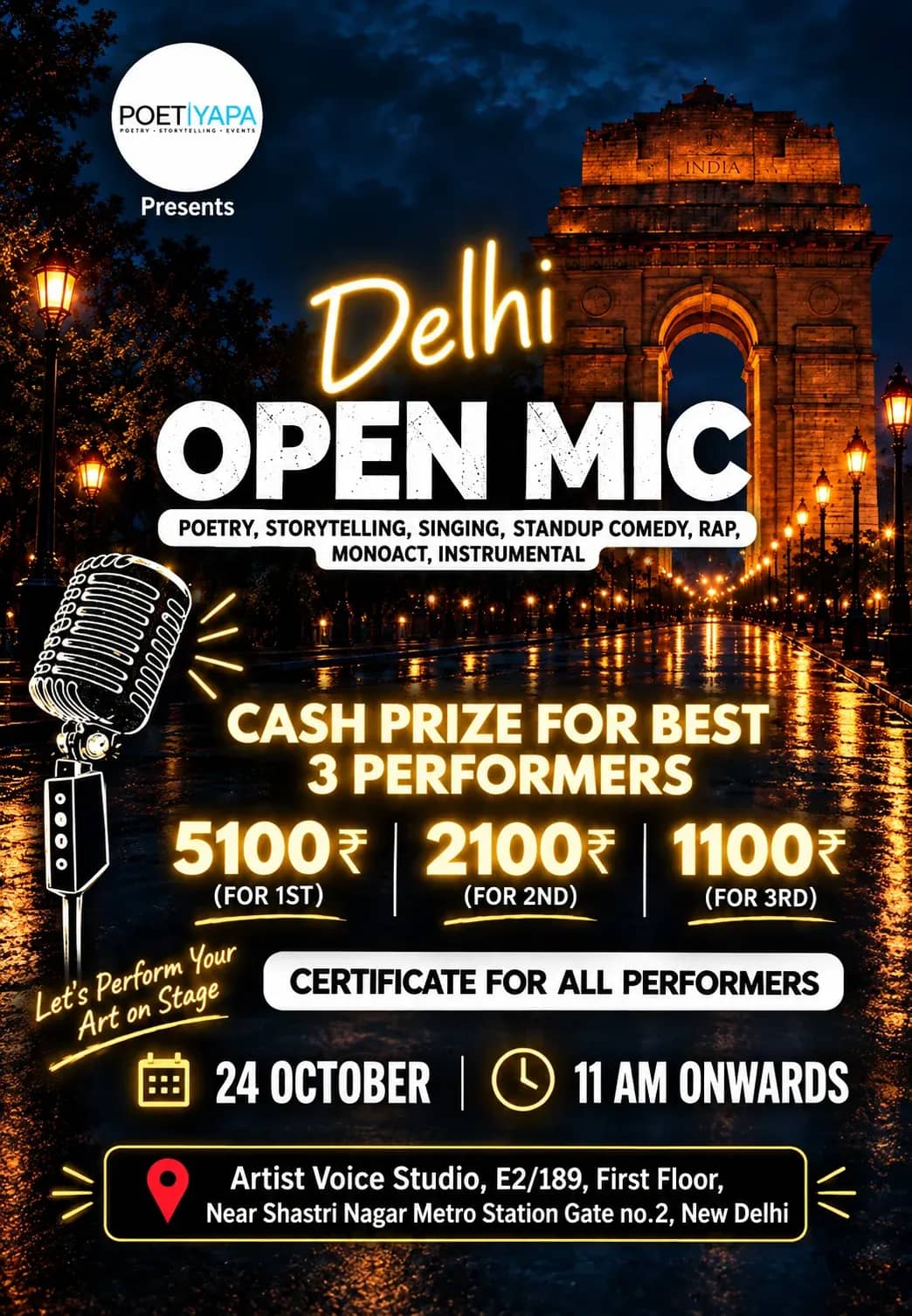 Delhi Open Mic – Let Your Talent Take the Spotlight!