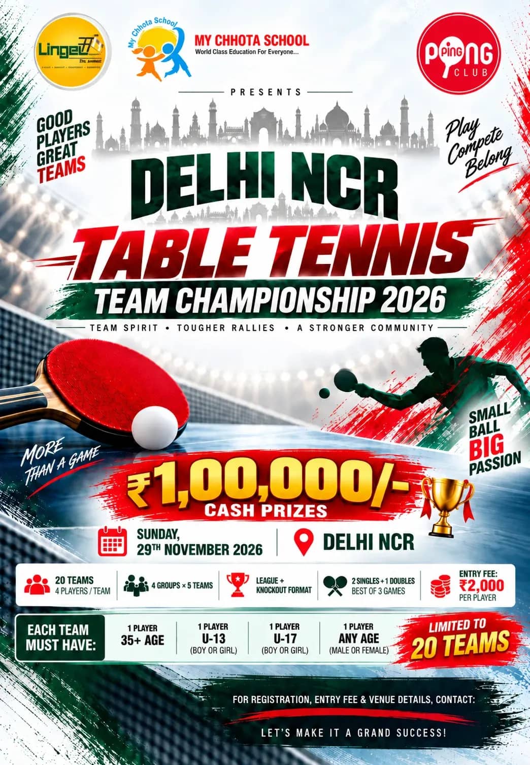 Delhi NCR Table Tennis Team Championship 2026