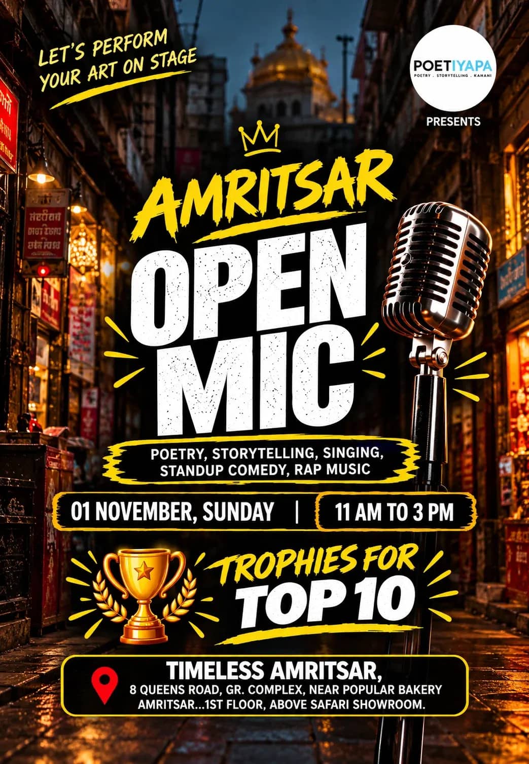Amritsar Open Mic – Presented by PoetiYapa