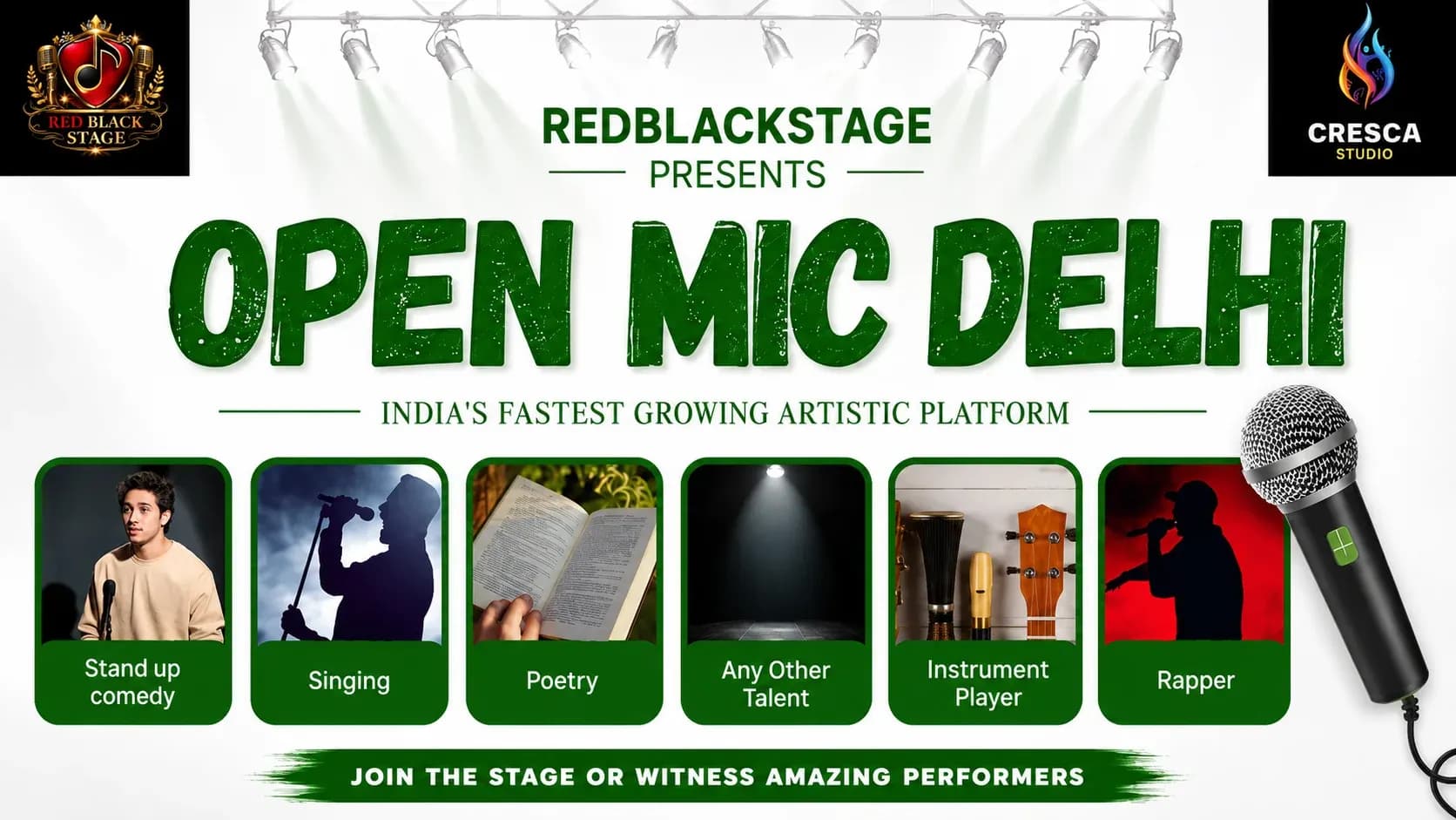 REDBLACKSTAGE PRESENTS – OPEN MIC DELHI