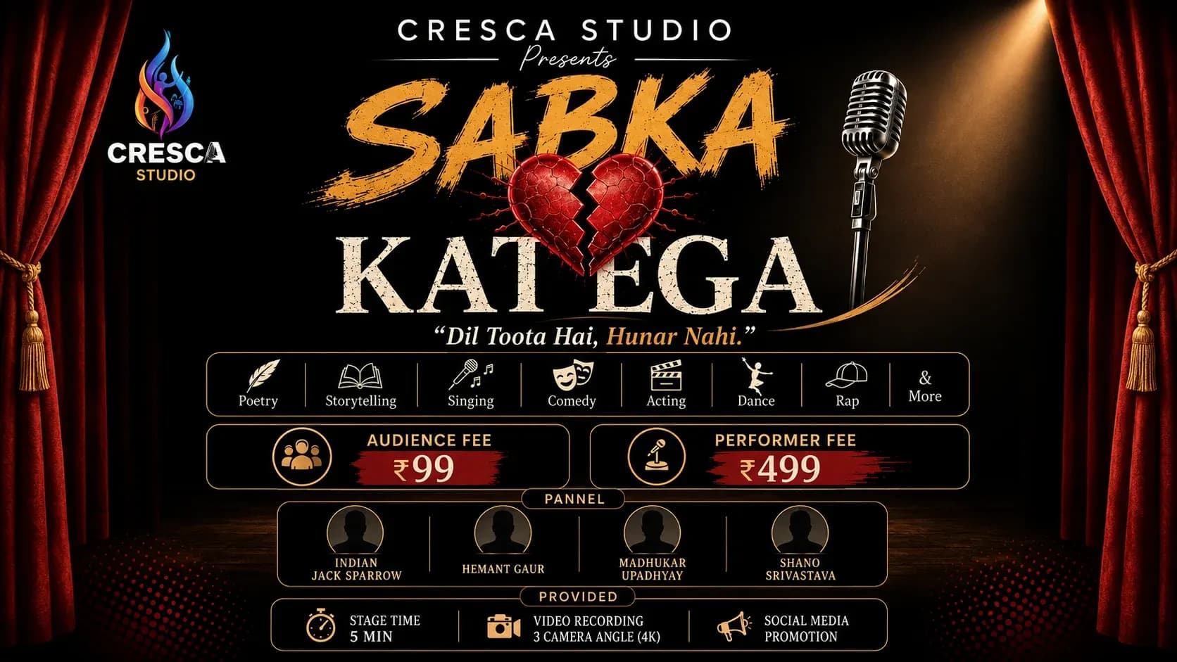 SABKA KATEGA — But Your Talent Won’t!