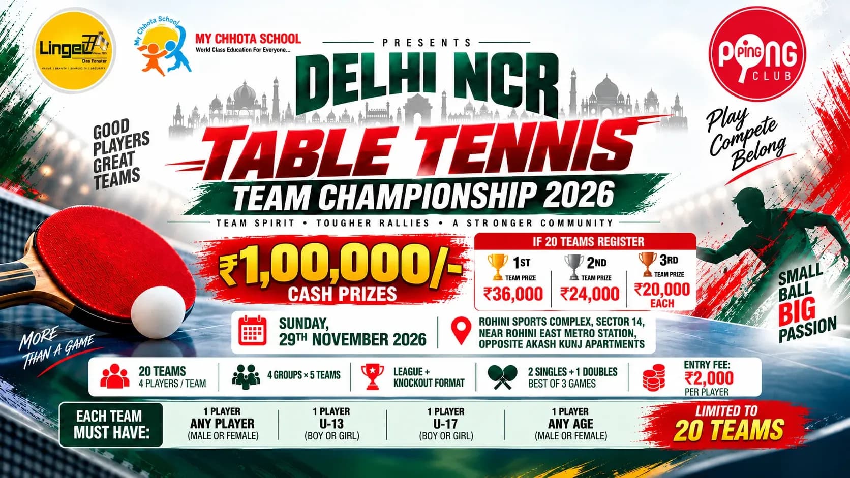 Delhi NCR Table Tennis Team Championship 2026