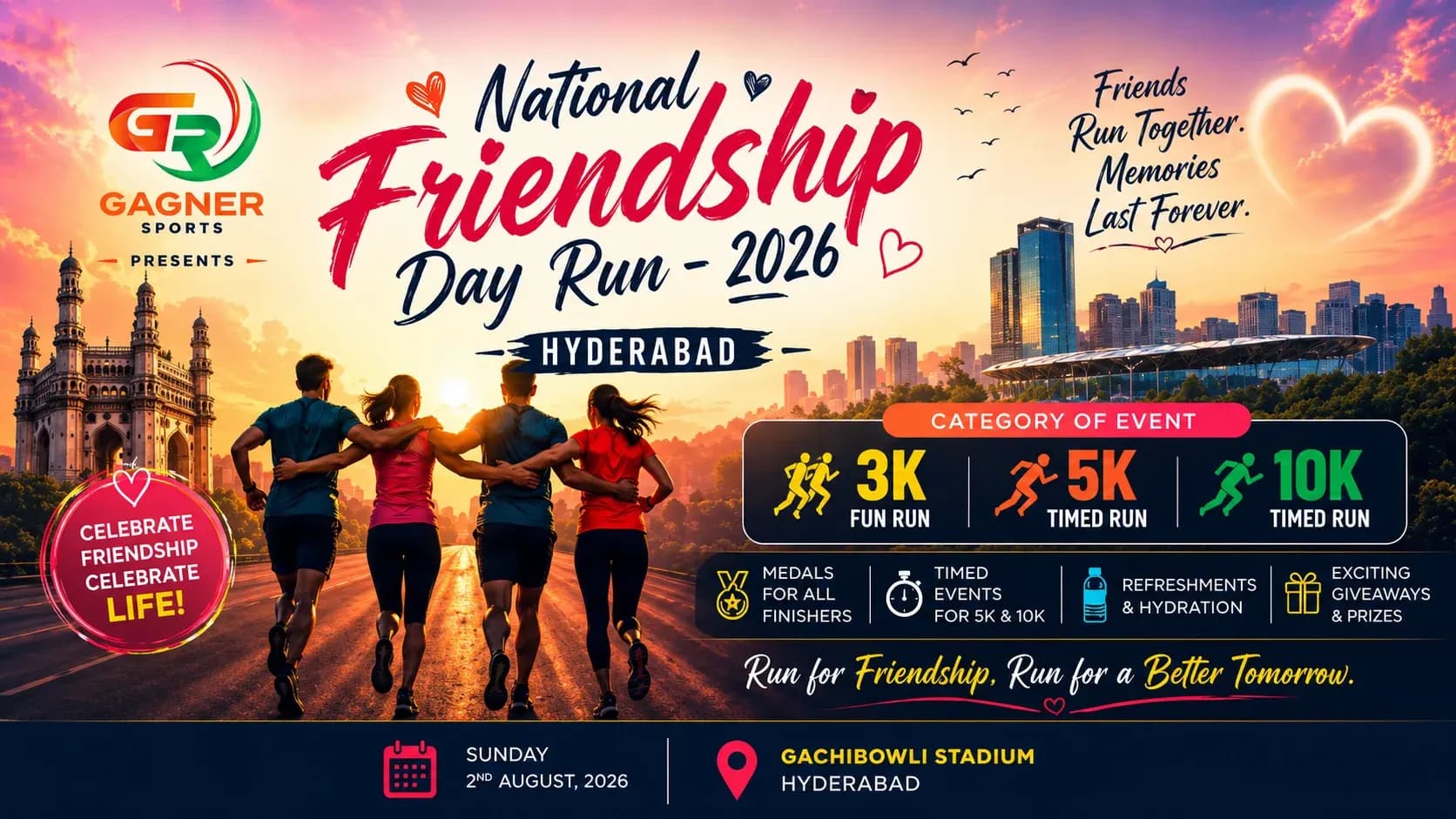 NATIONAL FRIENDSHIP DAY RUN - HYDERABAD 2026