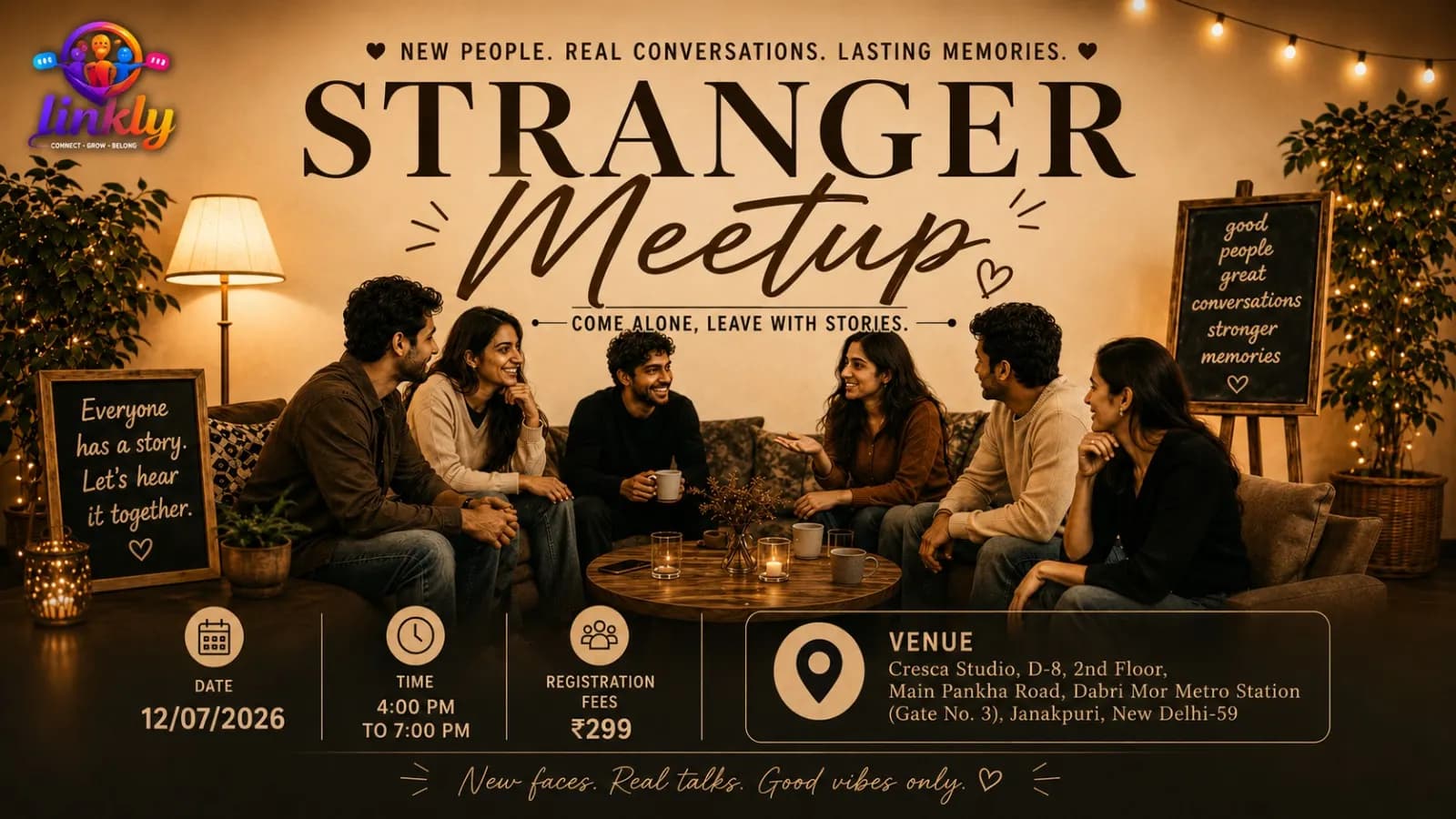 Stranger Meetup - Come Alone, Leave With Stories.