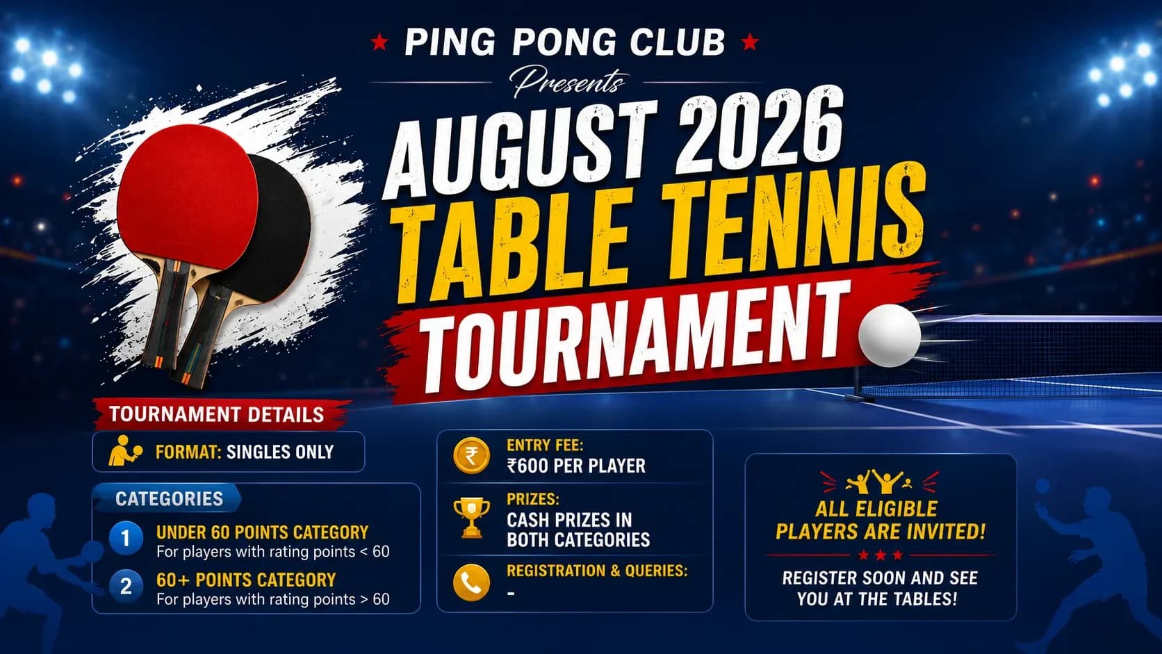 August 2026 Table Tennis Tournament
