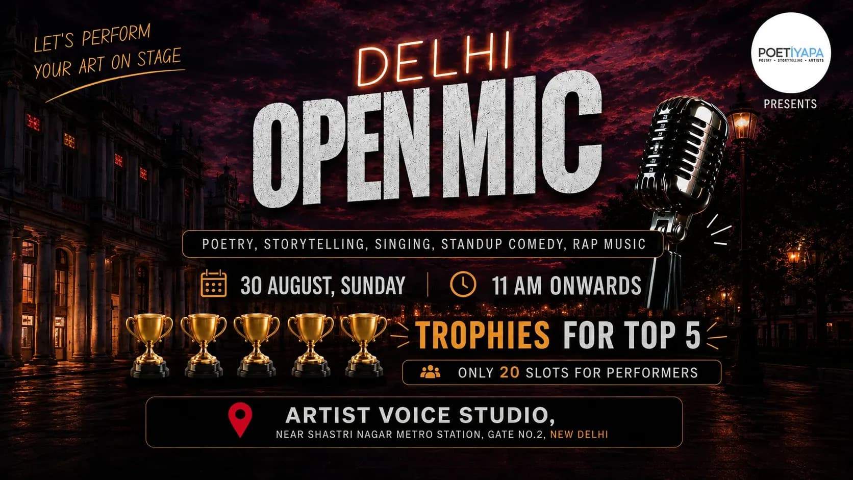 Delhi Open Mic – Let’s Perform Your Art on Stage!