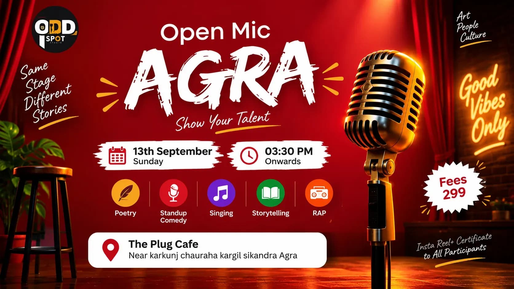 Open Mic Agra By Oddspot Studio