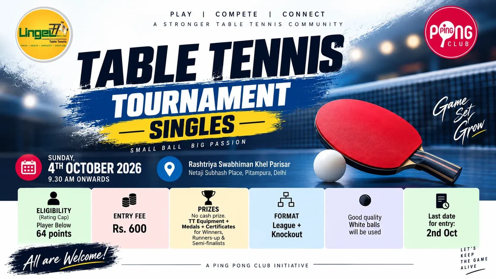 Table Tennis Singles Tournament – Delhi