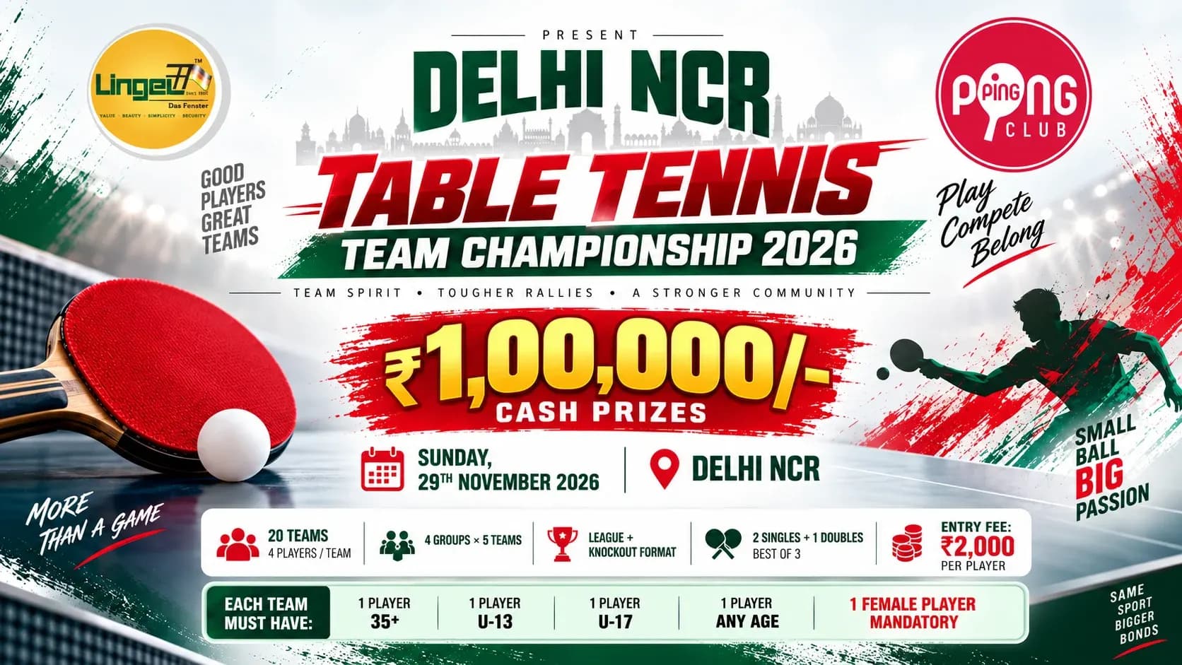 Delhi NCR Table Tennis Team Championship 2026