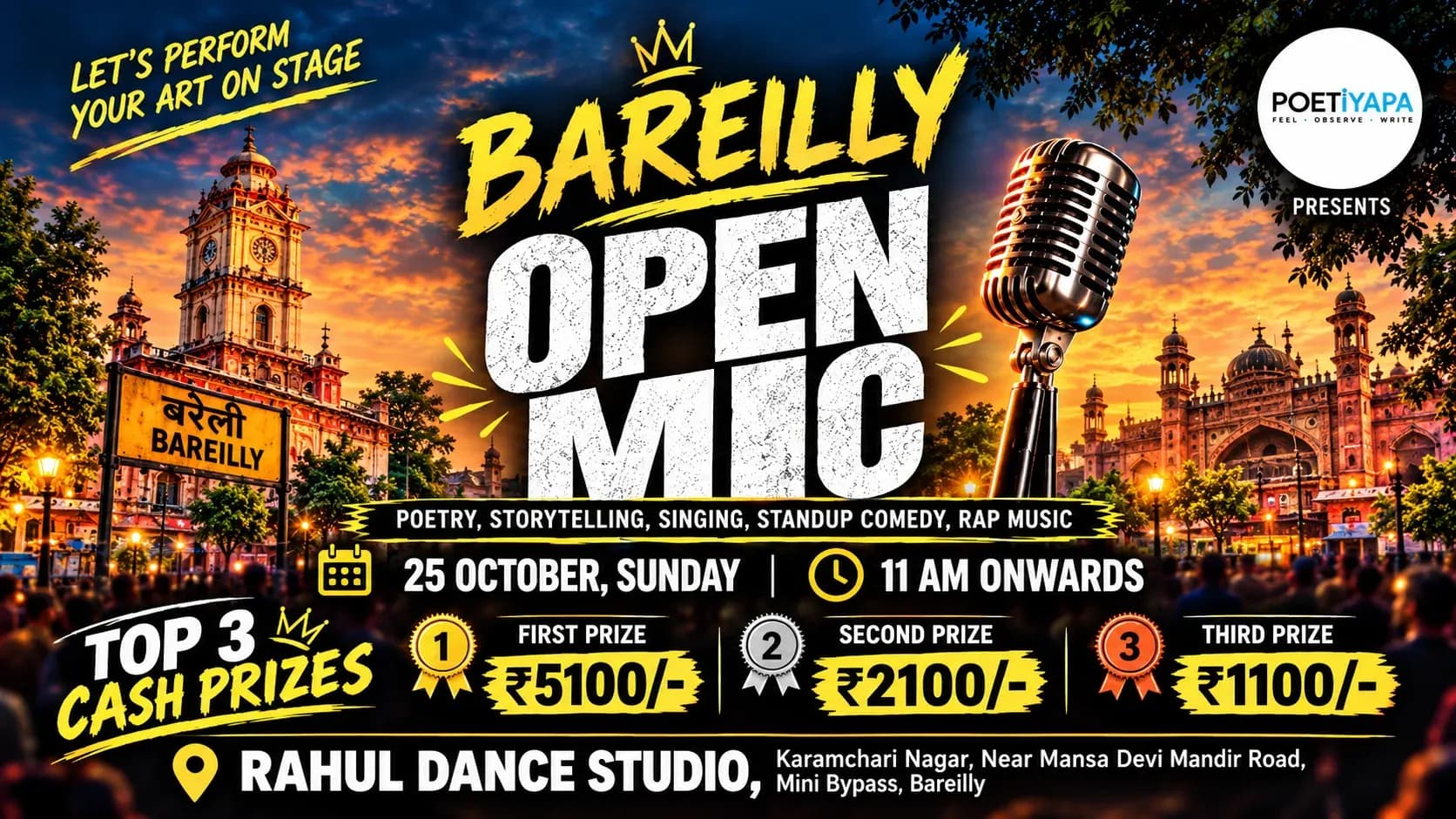 Bareilly Open Mic – Let’s Perform Your Art on Stage!