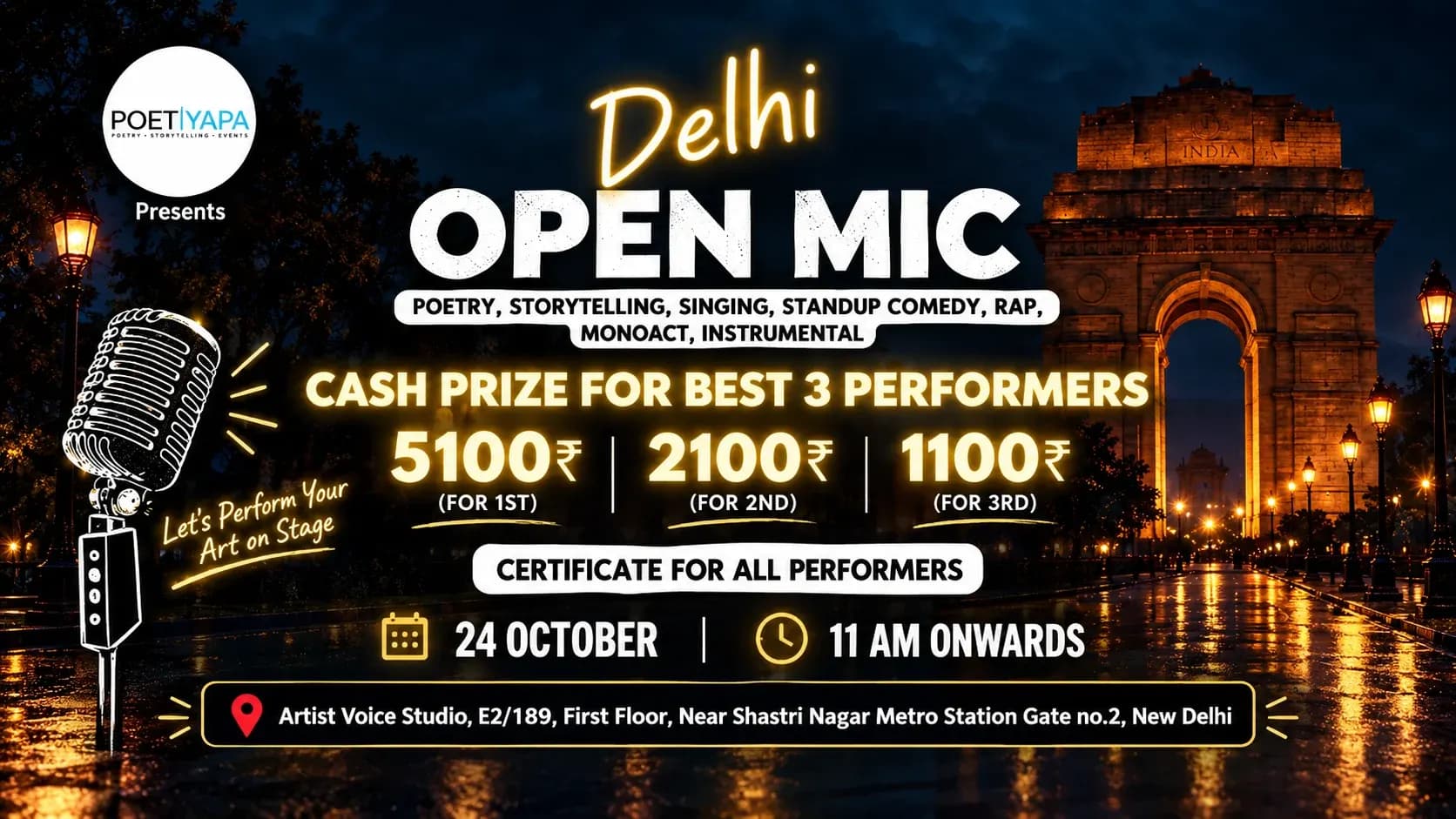 Delhi Open Mic – Let Your Talent Take the Spotlight!