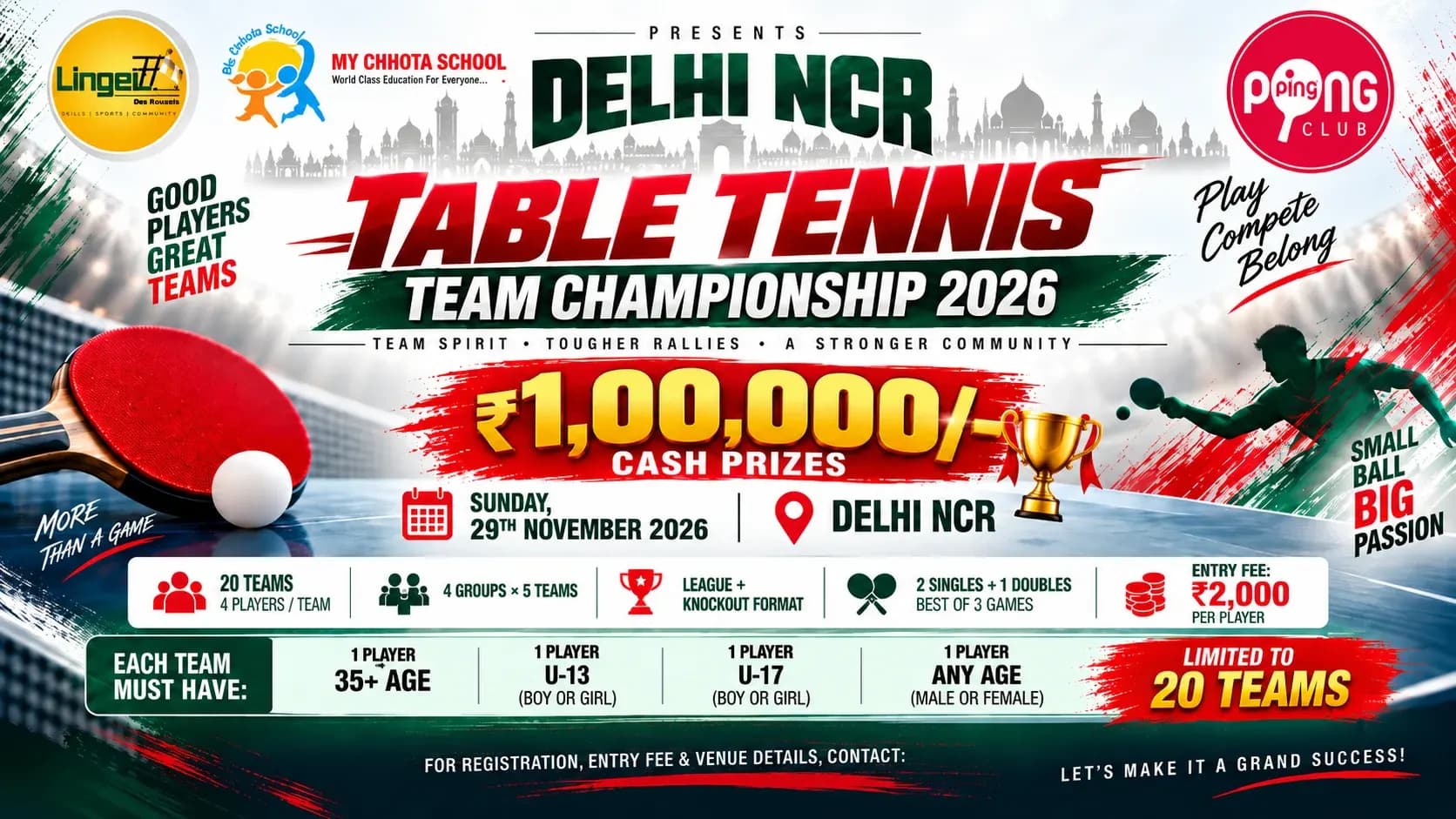 Delhi NCR Table Tennis Team Championship 2026