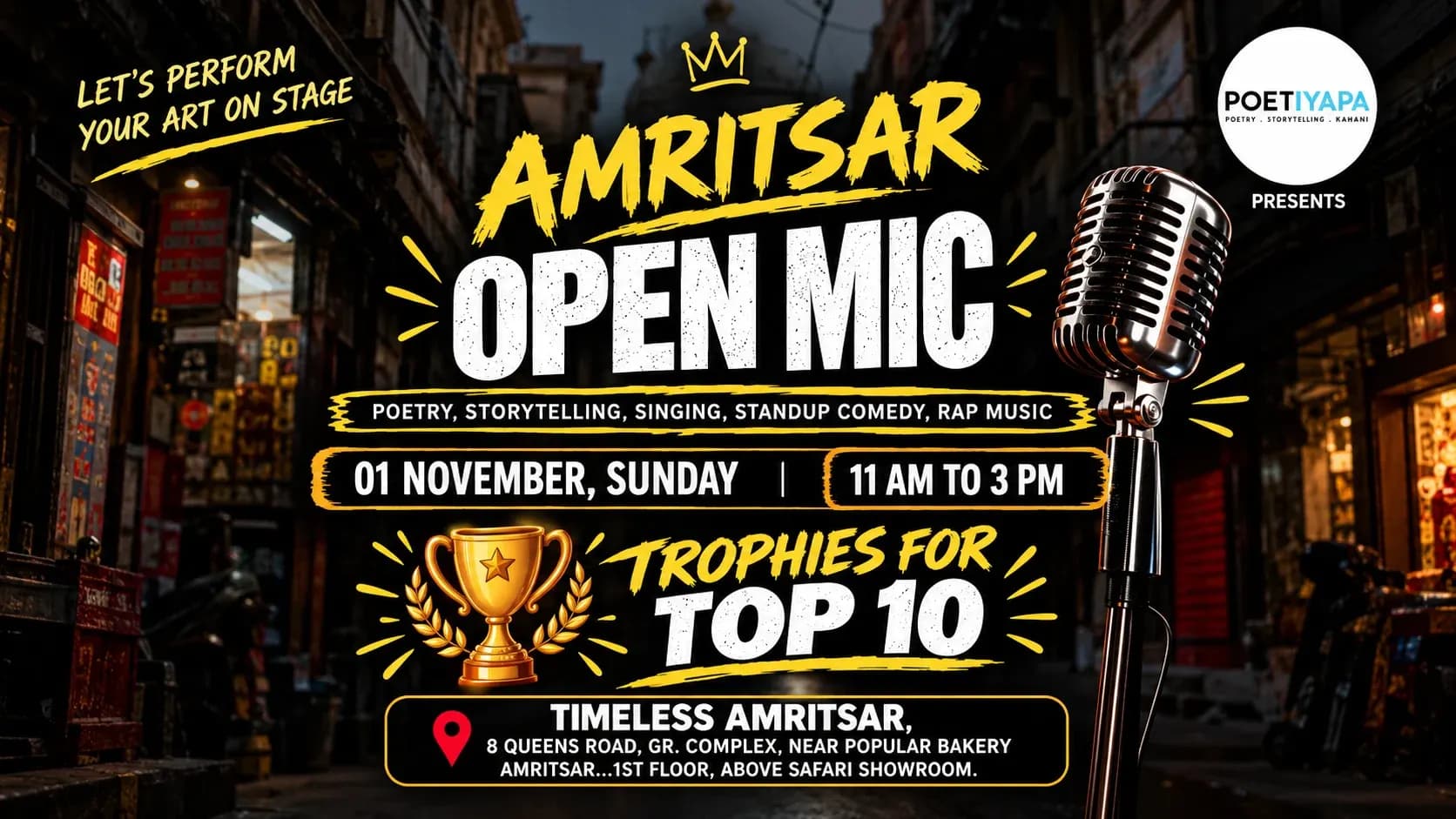 Amritsar Open Mic – Presented by PoetiYapa